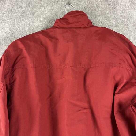 VTG J Crew Oarsman Bomber Jacket Mens Medium Red Fleece Lined Full Zip 90s USA - Picture 10 of 14